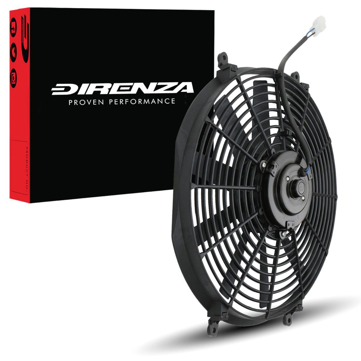 Universal 14" 12v 80w Straight Blade Fan + Fitting Kit