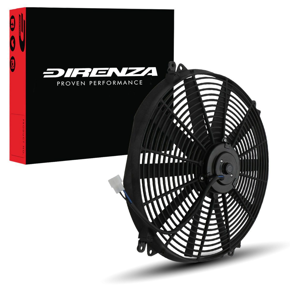 Universal 16" 12v 80w Straight Blade Fan + Fitting Kit