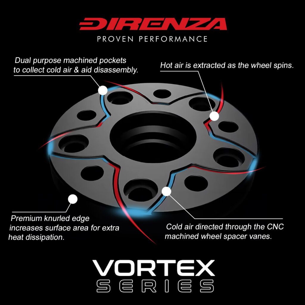 Ford Focus Mk2 ST225 RS - 15mm Active Cooling Wheel Spacers - Pair - 5x108 M12x1.5 63.3mm